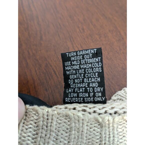 Verve Ami Sweater XL Gold Metallic Rib Knit Crew Neck Short Sleeve‎ Sparkle Work - Picture 4 of 8